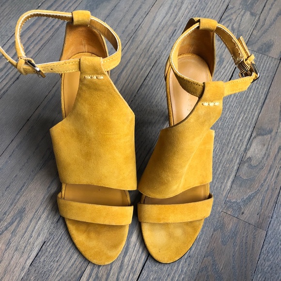 yellow suede sandals